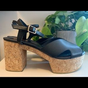 Charlotte Stone ‘Ana’ Cork Platform, black, 10